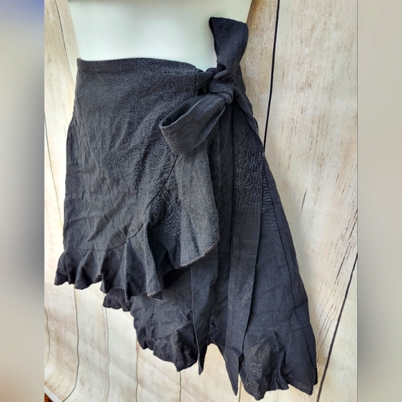 Black Wrap Skirt - Picture 2 of 5